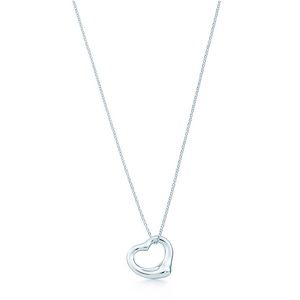Tiffany & Co silver open heart pendant necklace